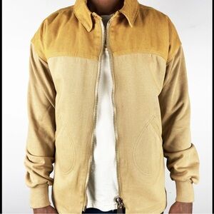 Grail Origins Mens Twill Jacket Size Medium Khaki Tan 100% Cotton